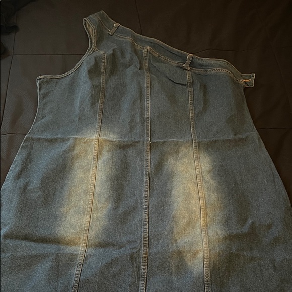 Dresses & Skirts - One-Shoulder Denim Dress in Faded Blue